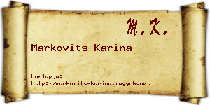 Markovits Karina névjegykártya